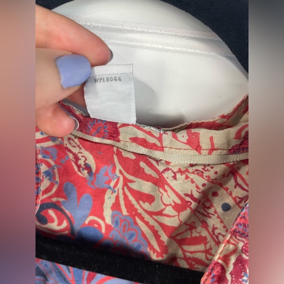 Charter Club Sleeveless Red and Blue Floral Soutache Braid Tunic 14 Women’s GUC - Picture 11 of 14